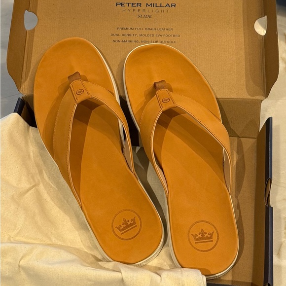NEW in box - PETER MILLAR men's Hyperlight Slide Nubuck Flip Flop - Picture 1 of 11